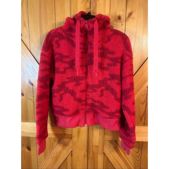 OFFLINE by Aerie Women’s Red Fleece Sherpa Jacket READ Size Medium (5728) - Picture 1 of 7